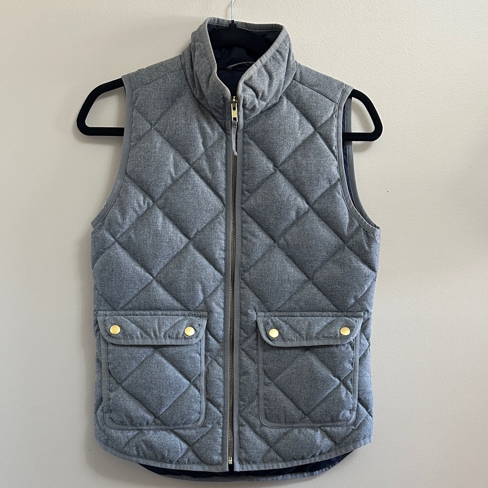 J. Crew Heather Gray Quilted Vest